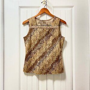 Vintage Made in Italy Snake Print Lace Tank